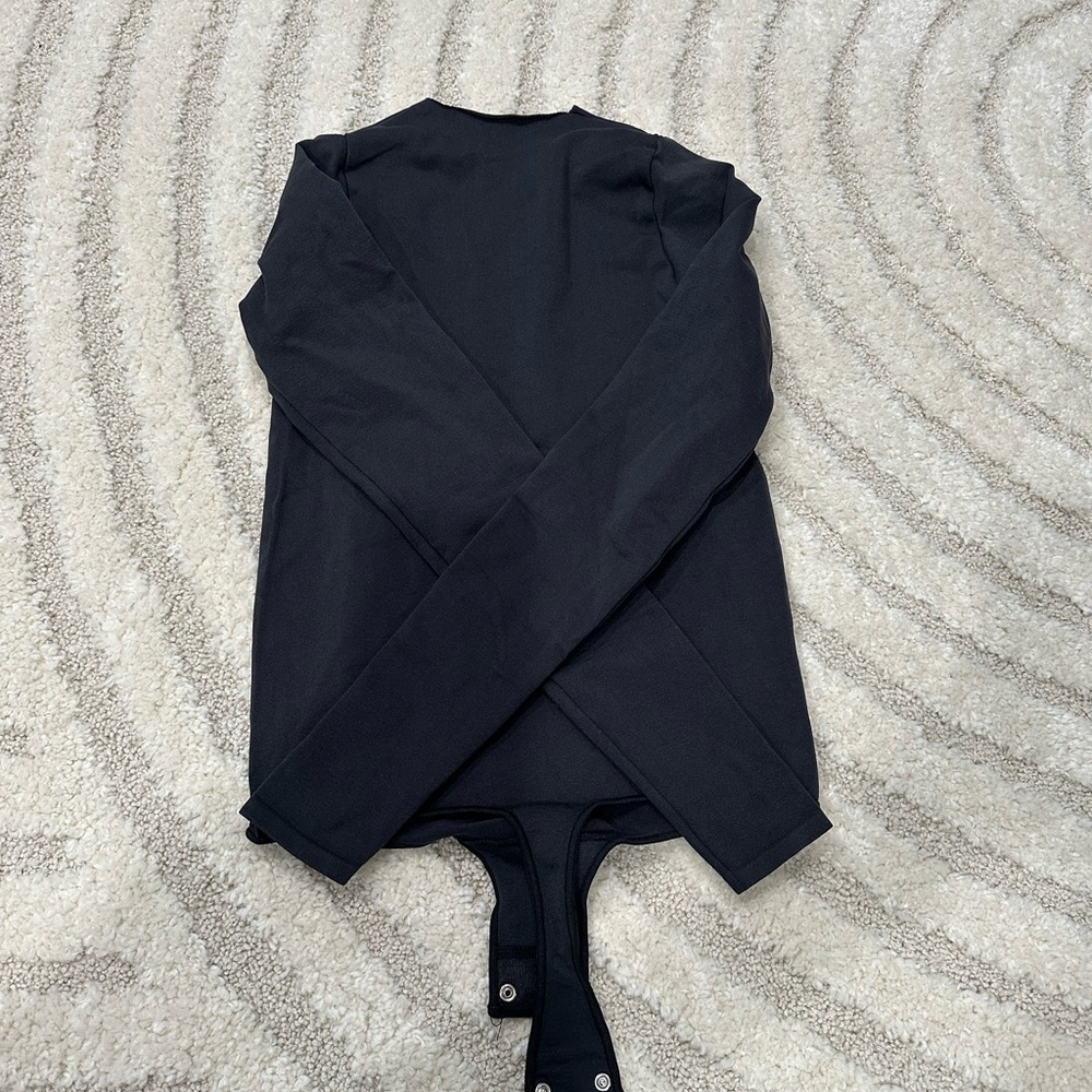SKIMS Black Long Sleeve Shapewear Bodysuit